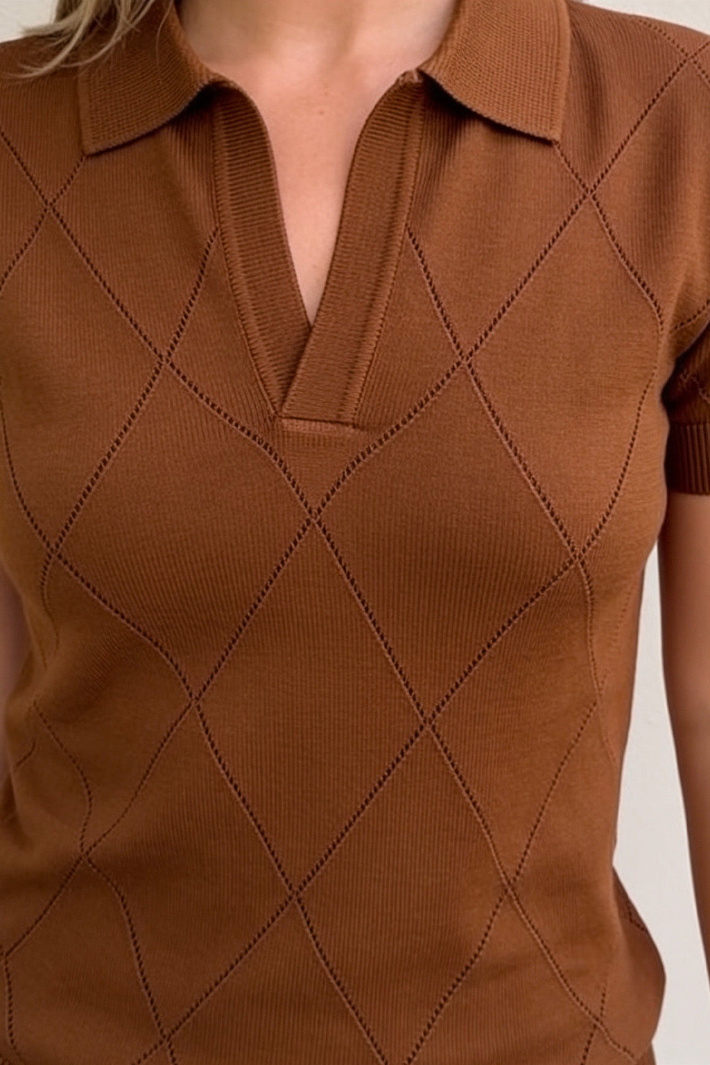 Elite Diamond Brown Regular Fit Flatknit Premium Polo T-Shirt