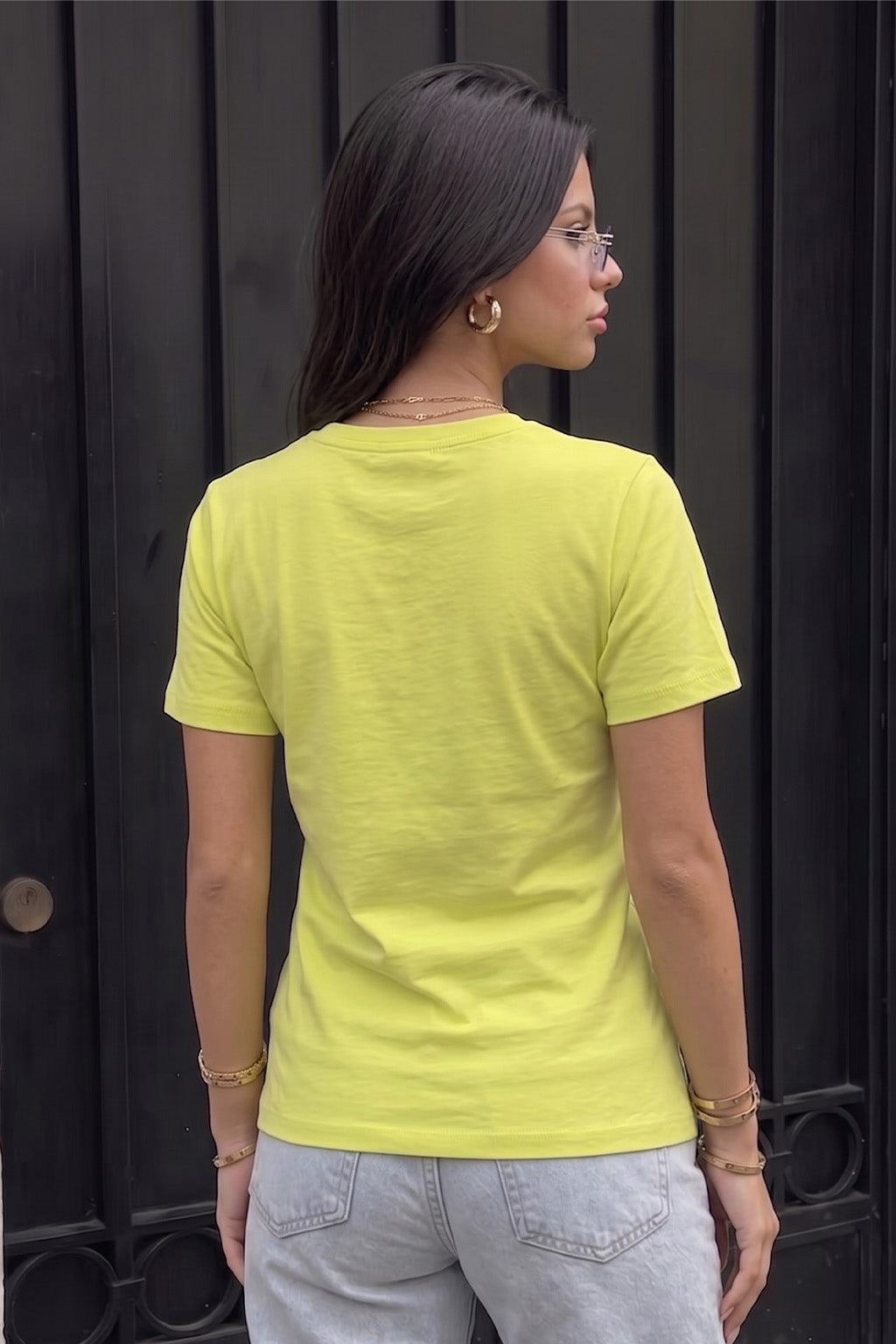 Limeade Plain V-Neck Regular Fit T-Shirt
