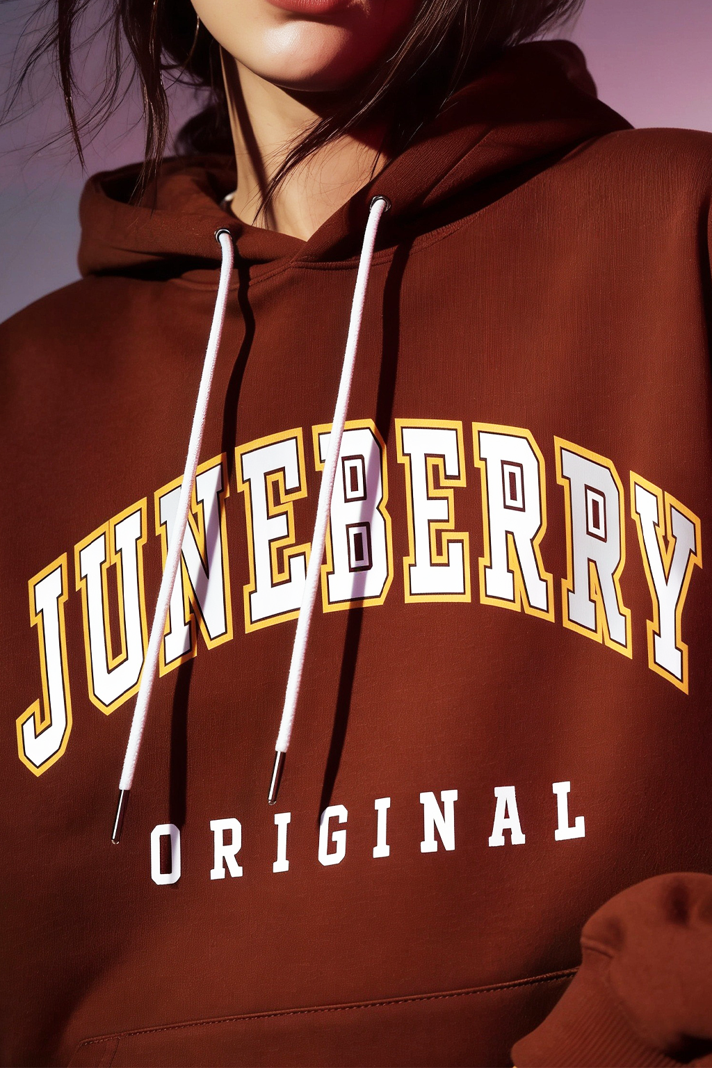 Juneberry Original Rust Graphic Printed Oversized Hoodie