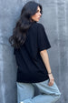 Boston Black Graphic Printed Oversized T-Shirt