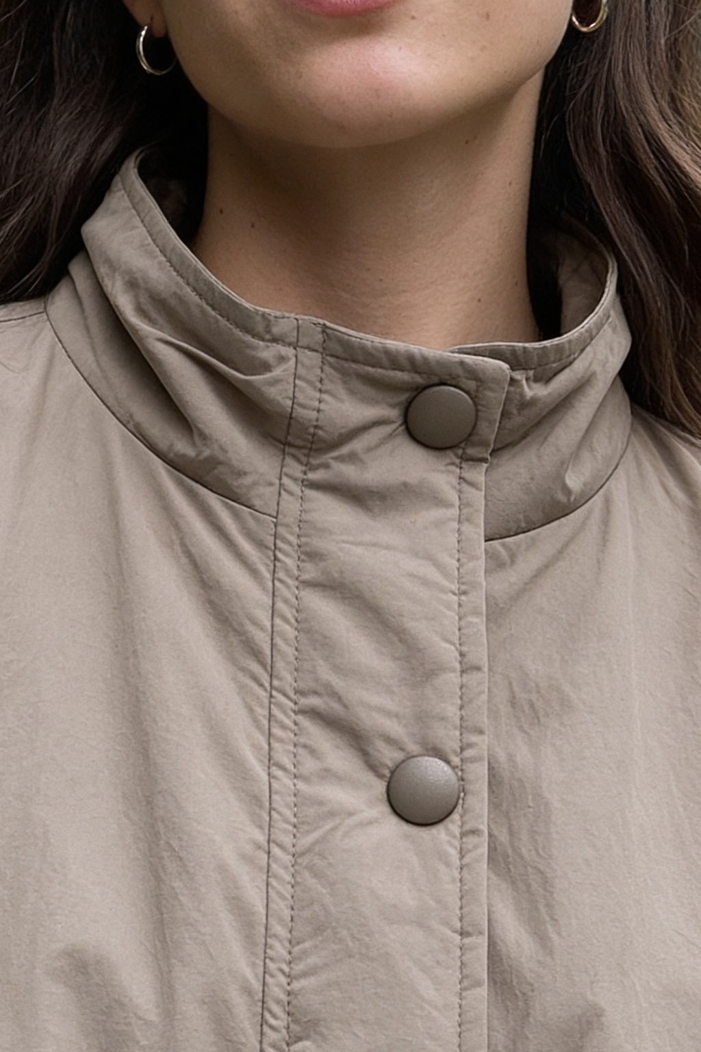 STAND COLLAR NEW BEIGE JACKET