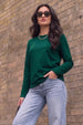 Green Plain Full Sleeve Regular Fit T-Shirt
