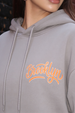 Brooklyn Typographic Printed Grey Oversized Hoodie