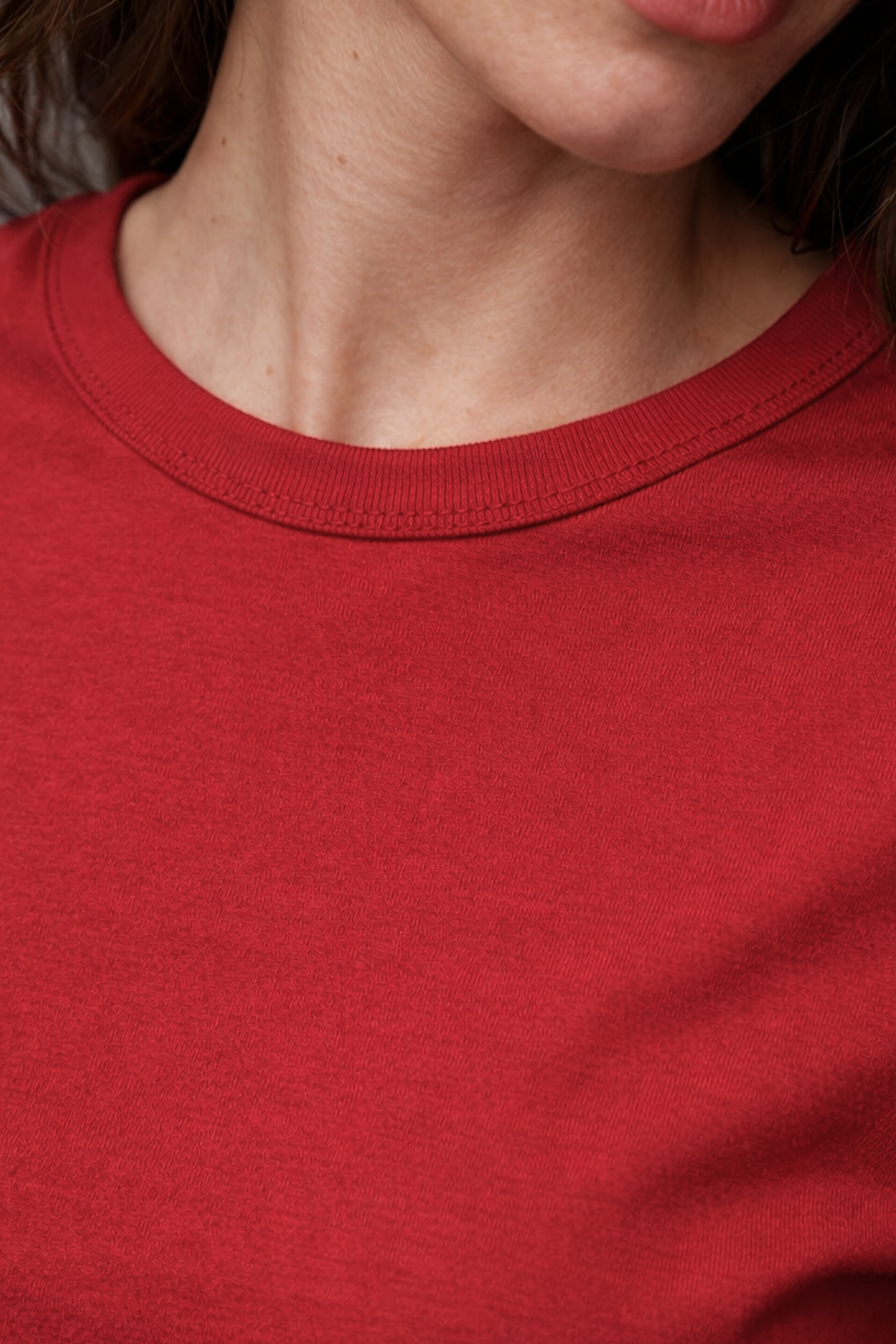 Red Plain Full Sleeve Regular Fit T-Shirt