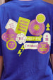 Be Happy Royal Blue Oversized Fit Graphic T-Shirt