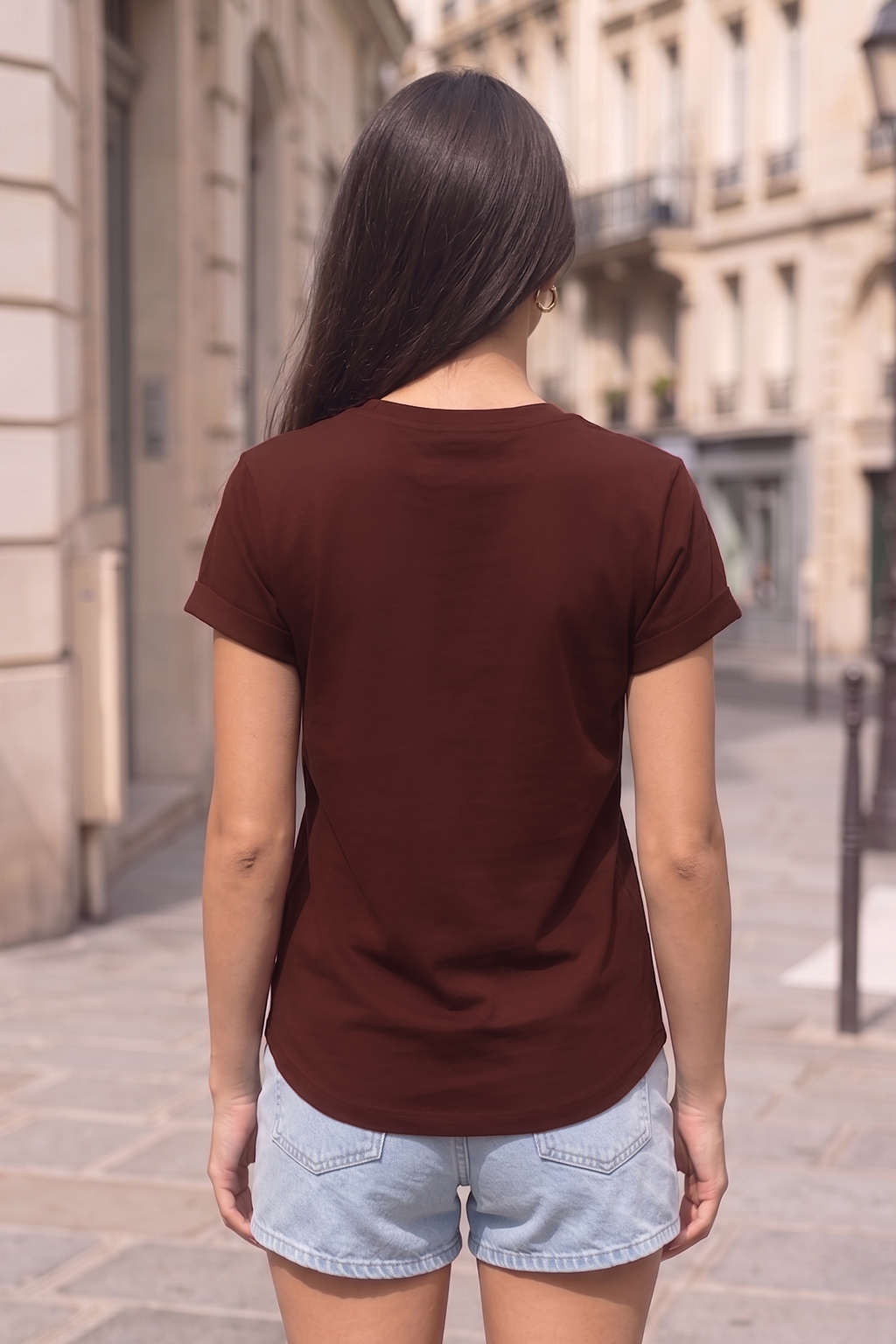 Maroon Plain Boyfriend Fit T-Shirt