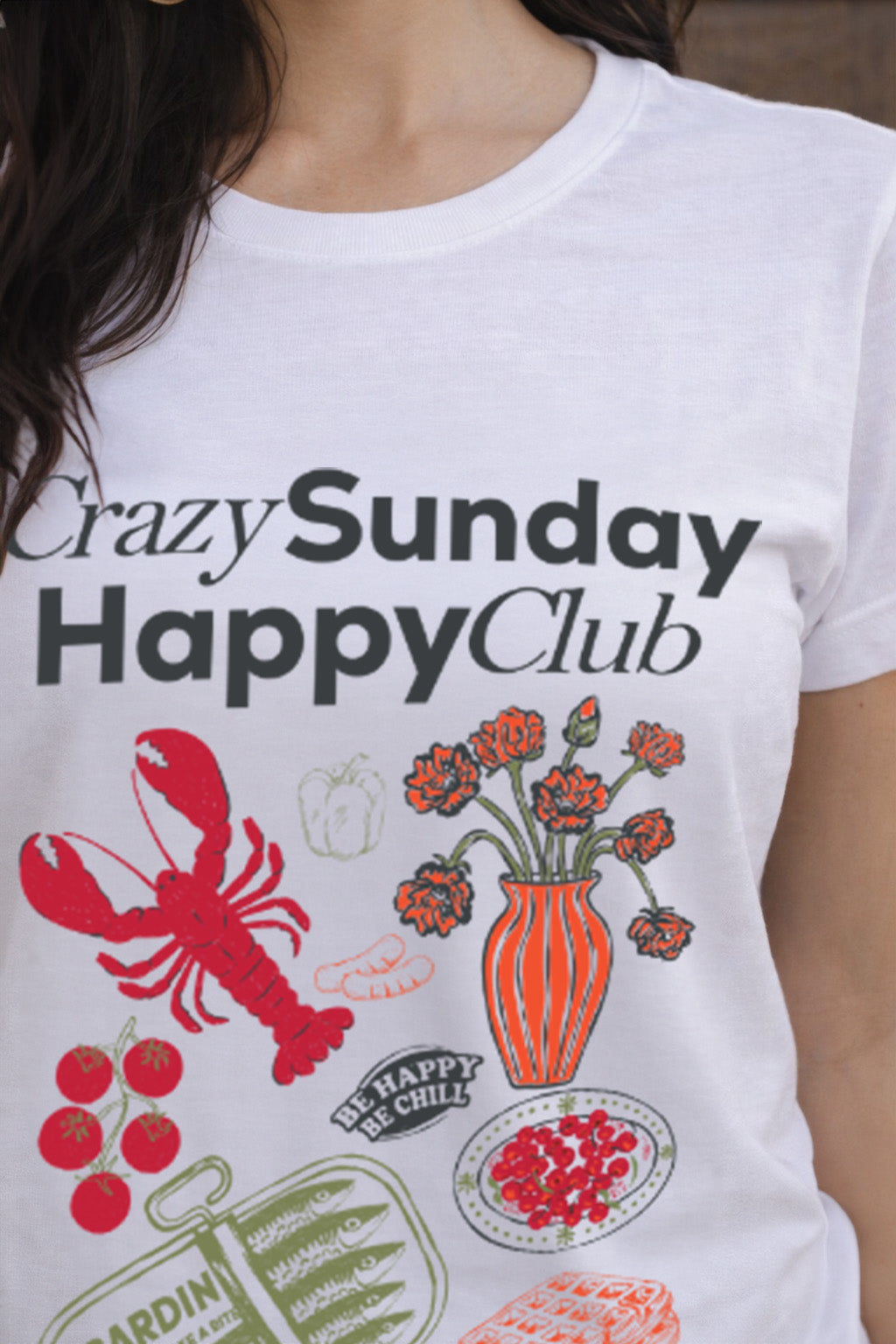 Crazy Sunday White Printed Regular Fit T-Shirt