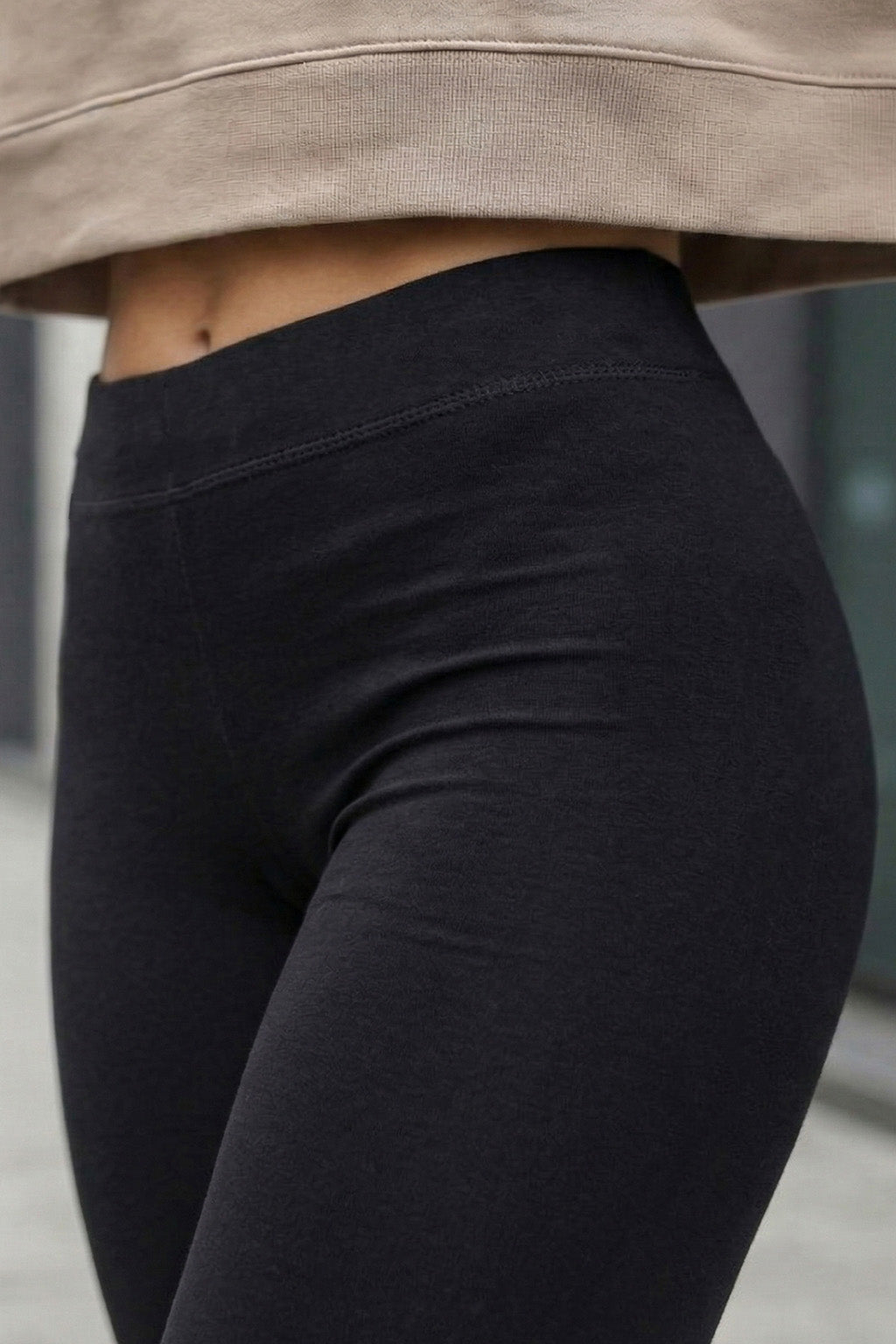 Black Regular Fit Plain Legging