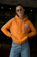 Mushroom Club Graphic Printed Orange Oversized Hoodie