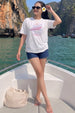 Handcrafted White Oversized Printed T-Shirt