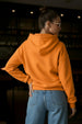 Mushroom Club Graphic Printed Orange Oversized Hoodie