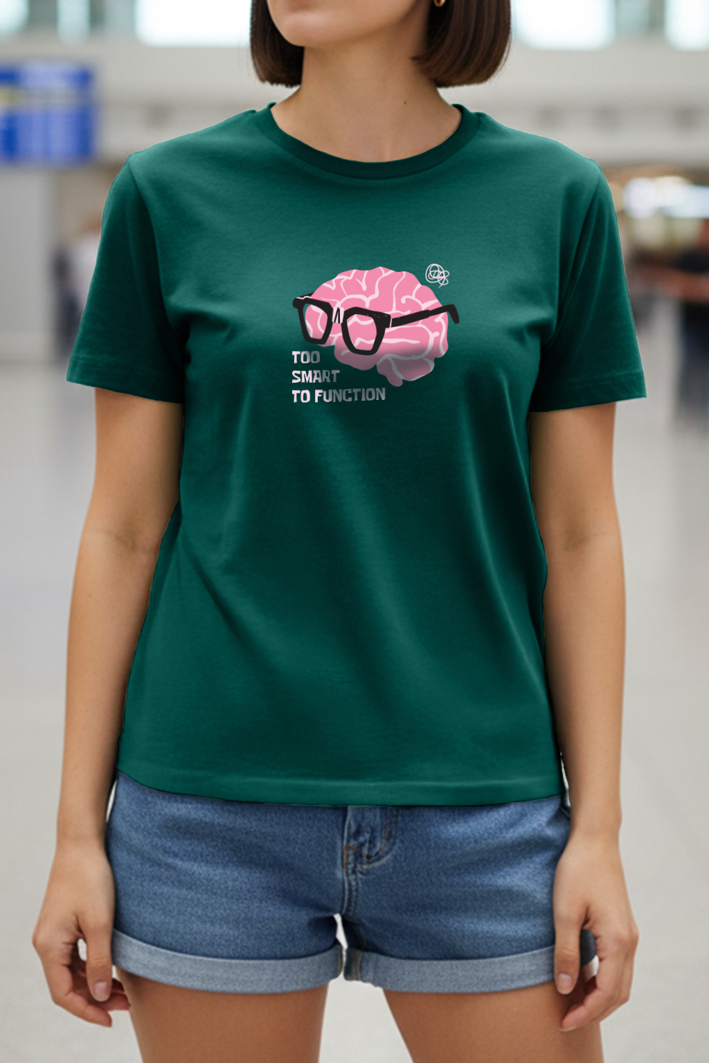 Too Smart green Printed Regular Fit T-Shirt