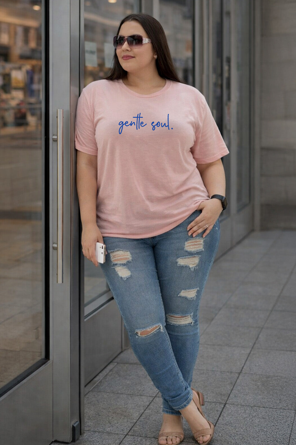 Gentle Soul Rose Water Plus Size Printed T-shirt