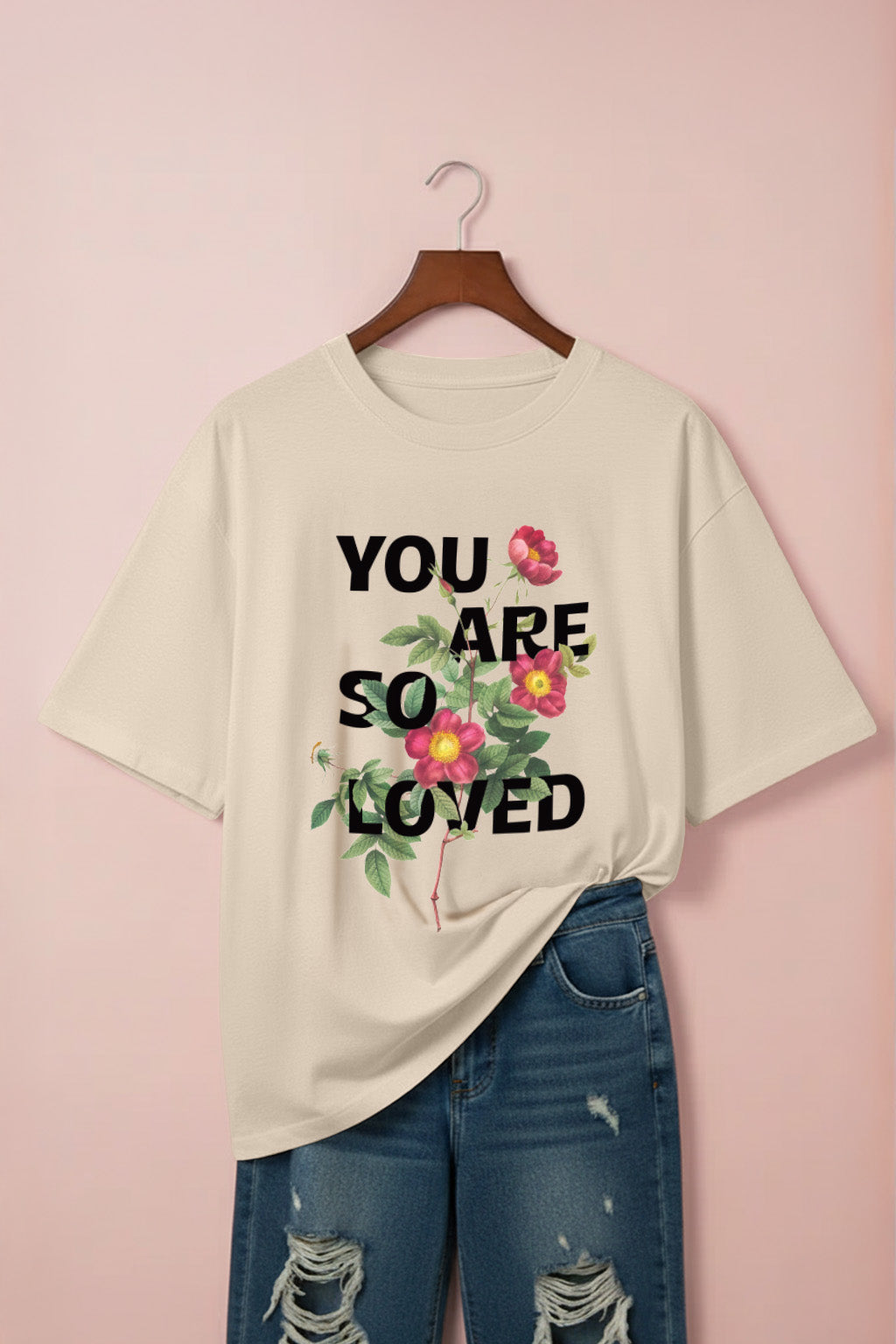 You Are Loved Swanwhite Plus Size Printed T-shirt