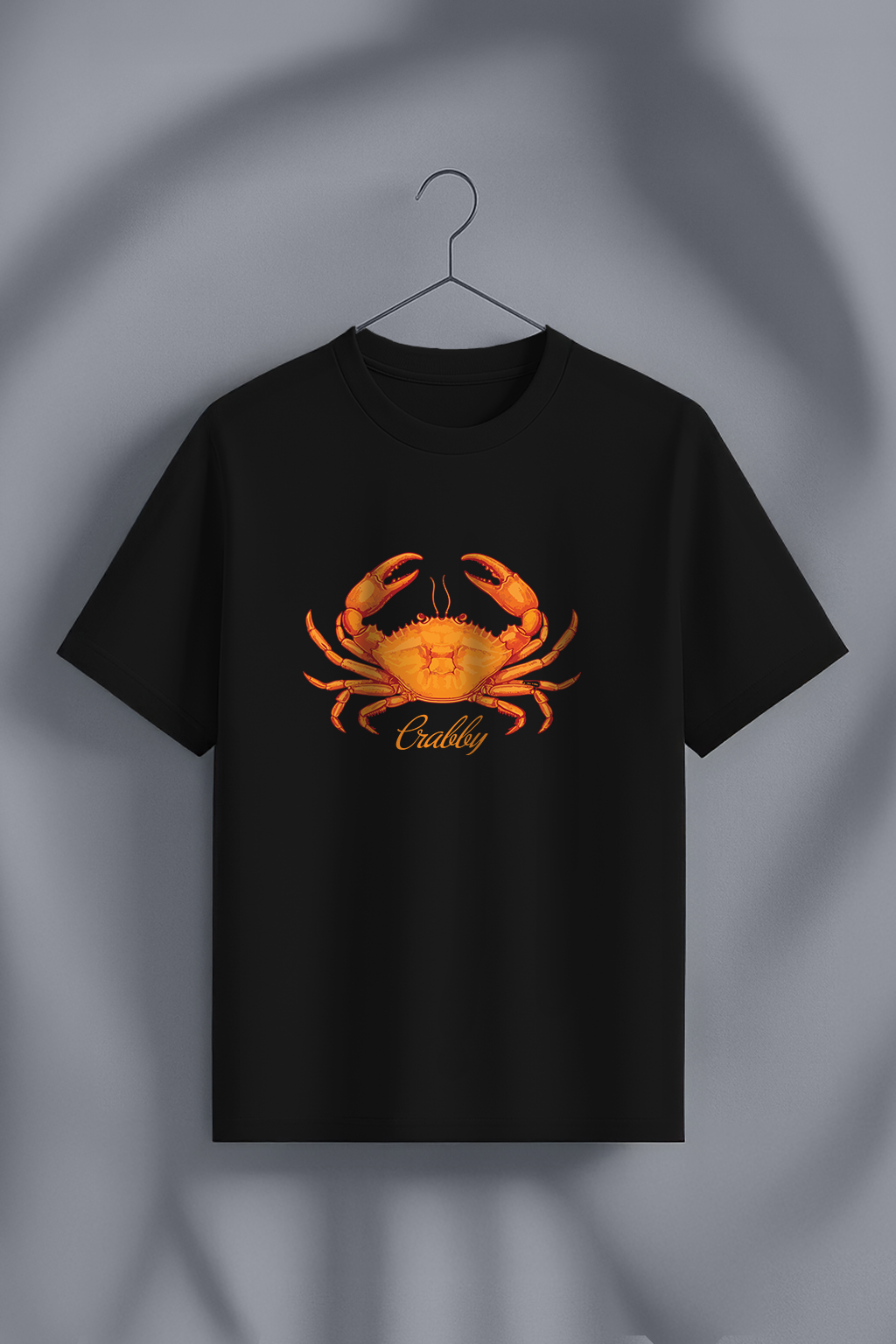 Crabby Black Printed Regular Fit T-Shirt
