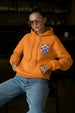 Mushroom Club Graphic Printed Orange Oversized Hoodie