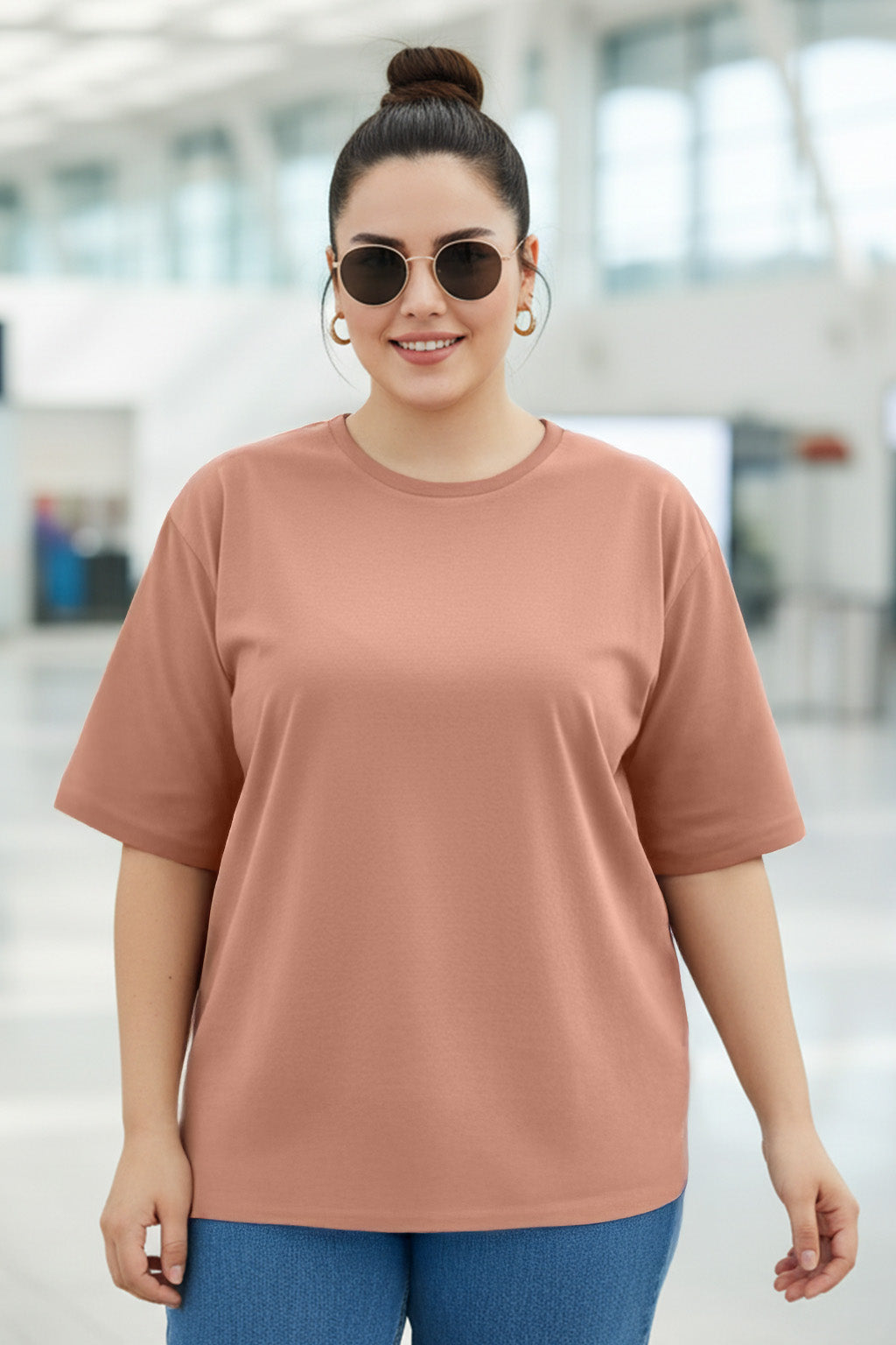 Cork Plain Plus Size T-shirt
