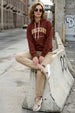 Juneberry Original Rust Graphic Printed Oversized Hoodie