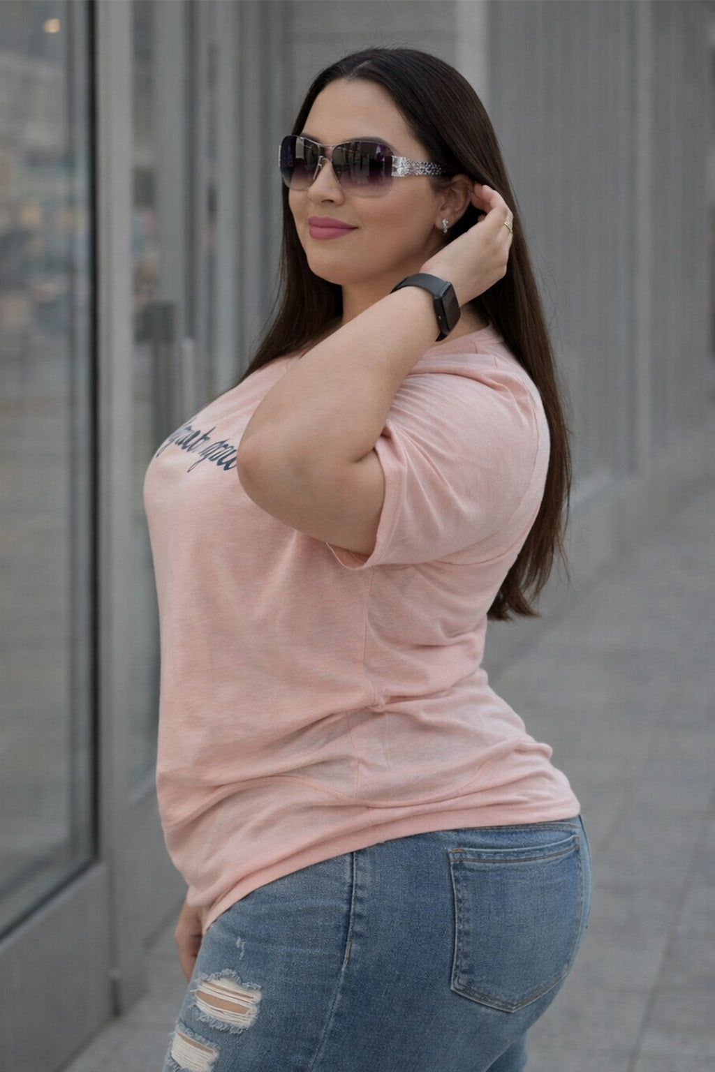 Gentle Soul Rose Water Plus Size Printed T-shirt