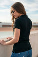 Brooklyn Black Regular Fit Premium Pique Lycra Polo T-Shirt
