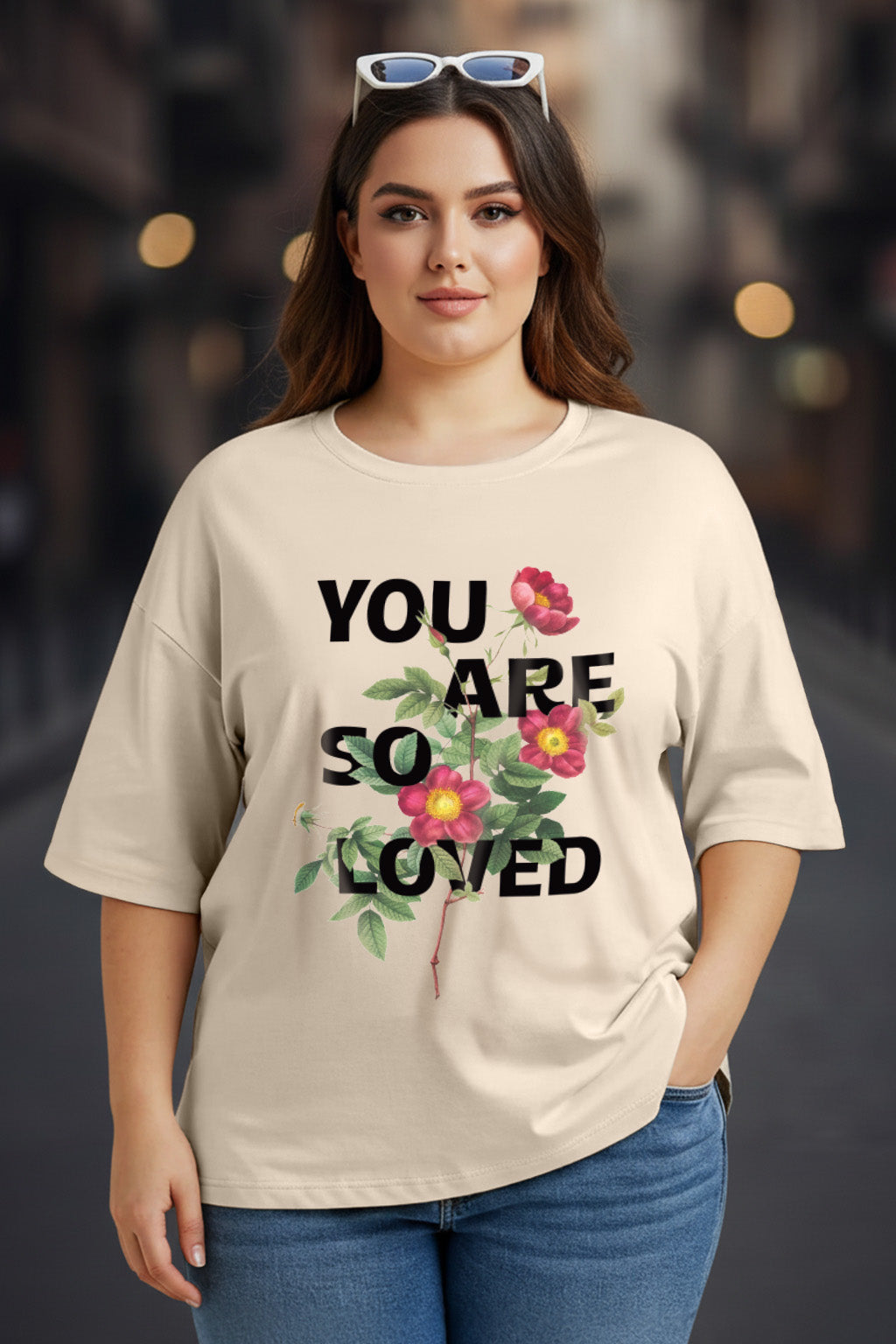 You Are Loved Swanwhite Plus Size Printed T-shirt