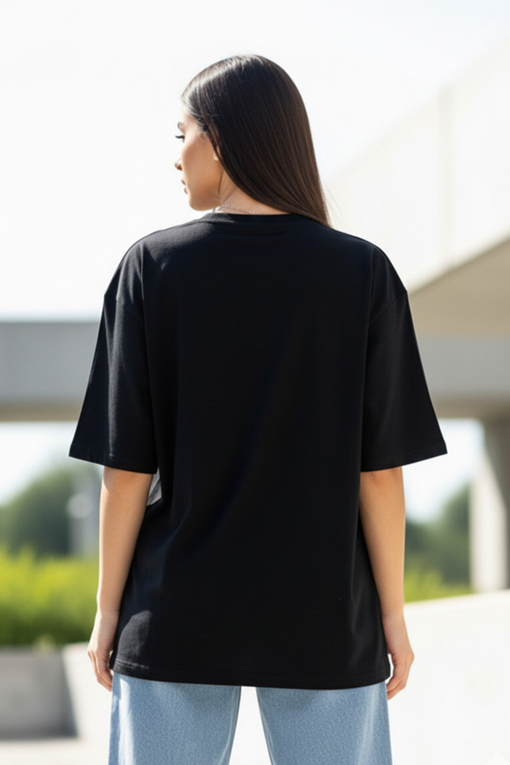 Boston Black Graphic Printed Oversized T-Shirt