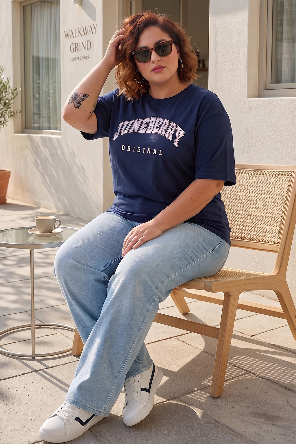 Juneberry Original Navy Plus Size T-shirt