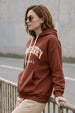 Juneberry Original Rust Graphic Printed Oversized Hoodie