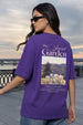 Secret Garden Purple Oversized Graphic Printed T-Shirt