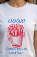 Extra Fries White Printed Regular Fit T-Shirt