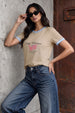 Lazy Weekend Swanwhite Printed Regular Fit T-Shirt