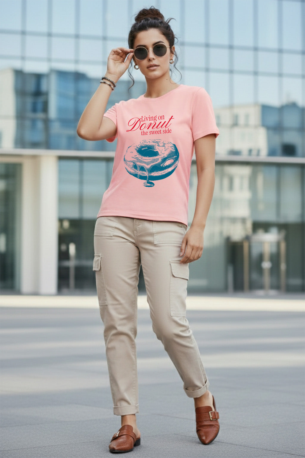 Donut Rosewater Printed Regular Fit T-Shirt