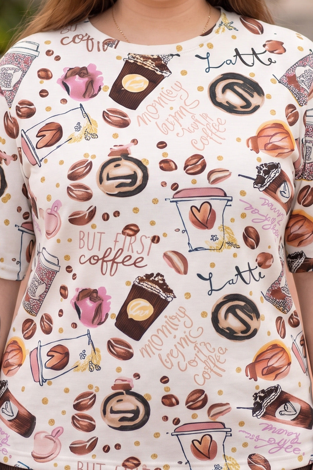 Coffee White Plus Size T-shirt