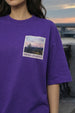 Secret Garden Purple Oversized Graphic Printed T-Shirt