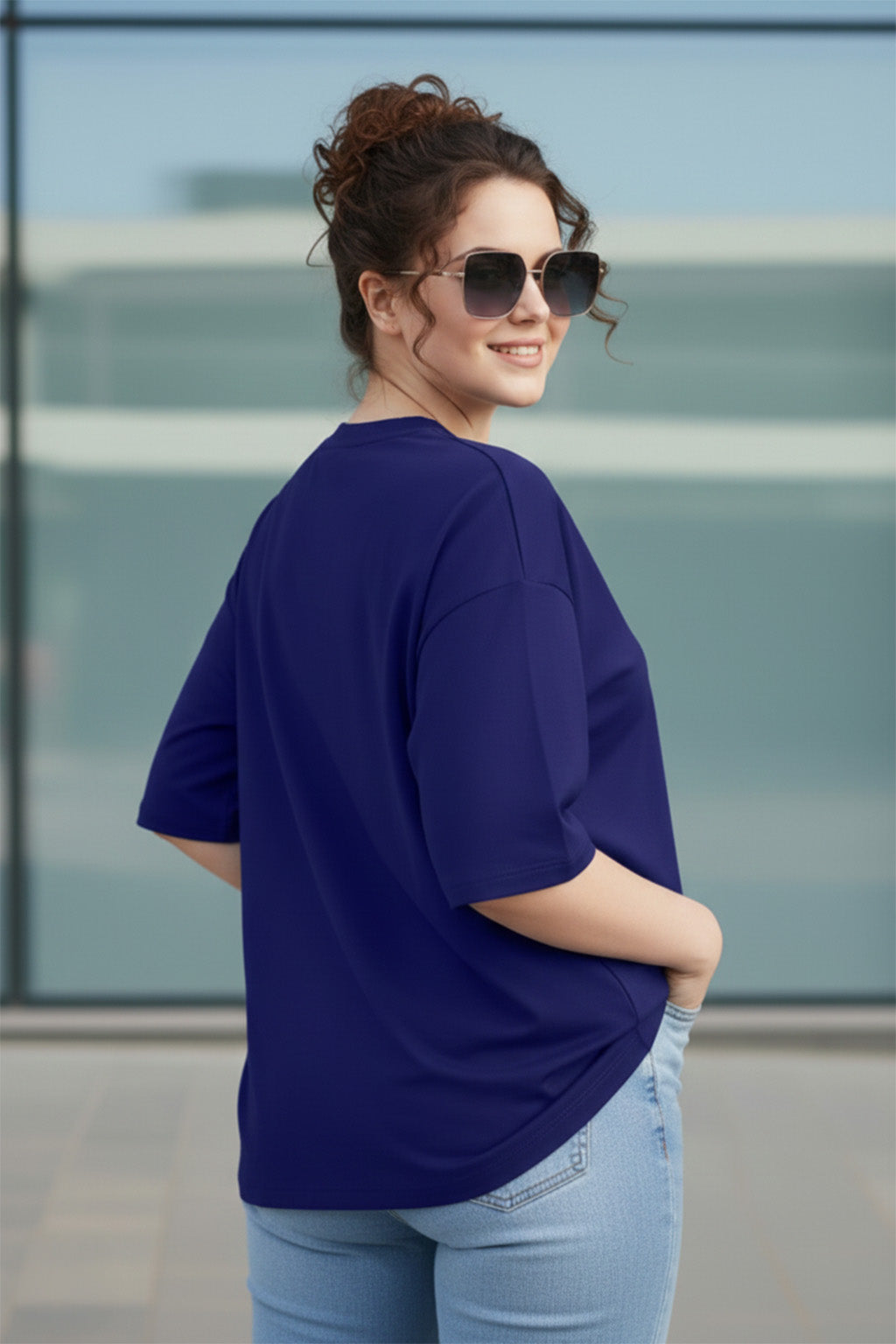 Pookie Royal Blue Plus Size Printed T-shirt
