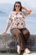 Coffee White Plus Size T-shirt
