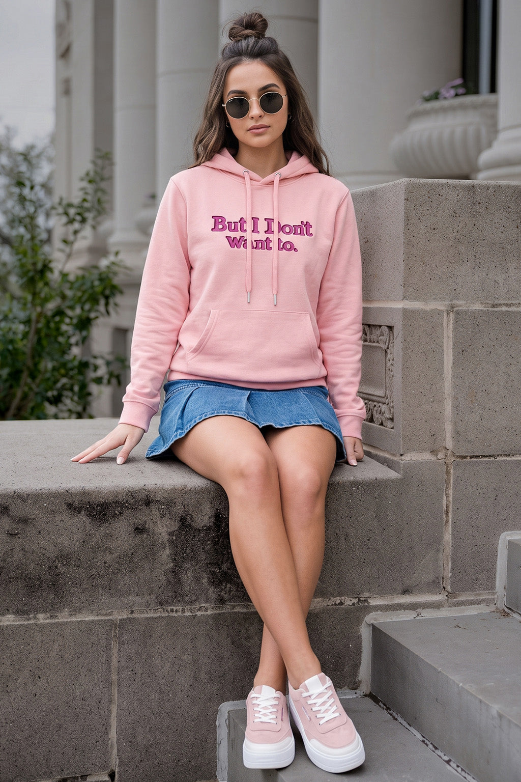 But I Don't Pink Regular Fit Printed Hoodie