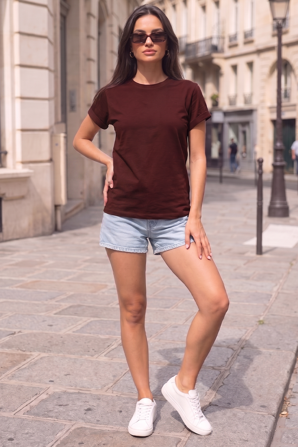 Maroon Plain Boyfriend Fit T-Shirt