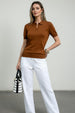 Elite Diamond Brown Regular Fit Flatknit Premium Polo T-Shirt
