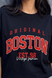 Boston Black Graphic Printed Oversized T-Shirt