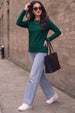 Green Plain Full Sleeve Regular Fit T-Shirt