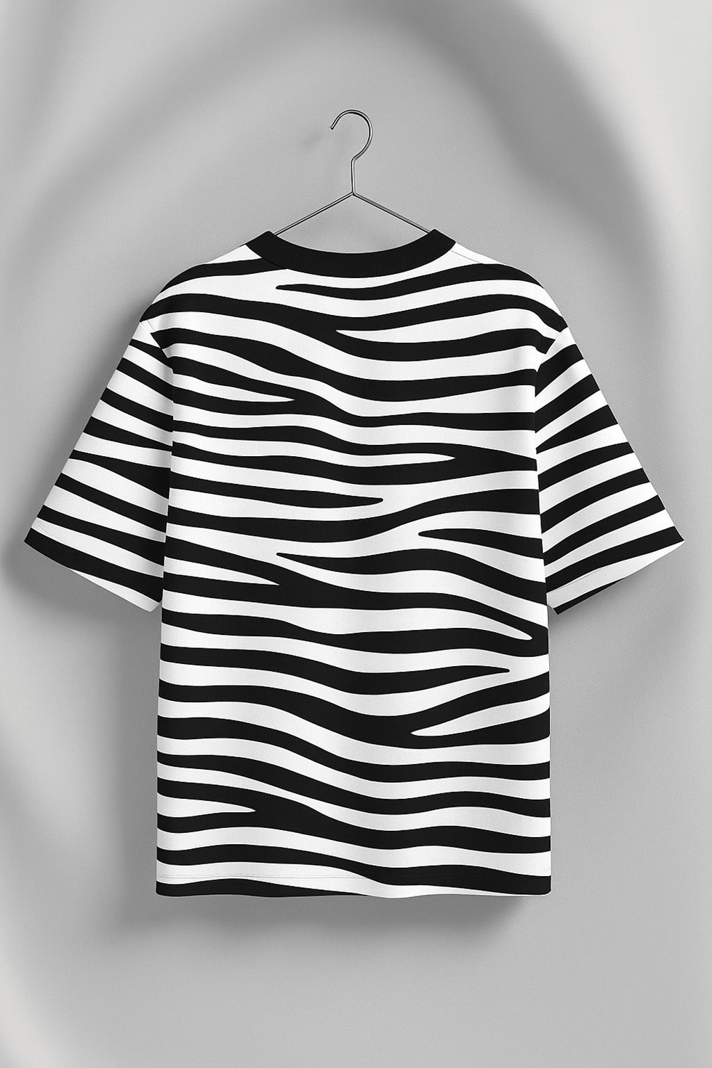 Zebra Black & White All Over Printed Plus Size T-shirt