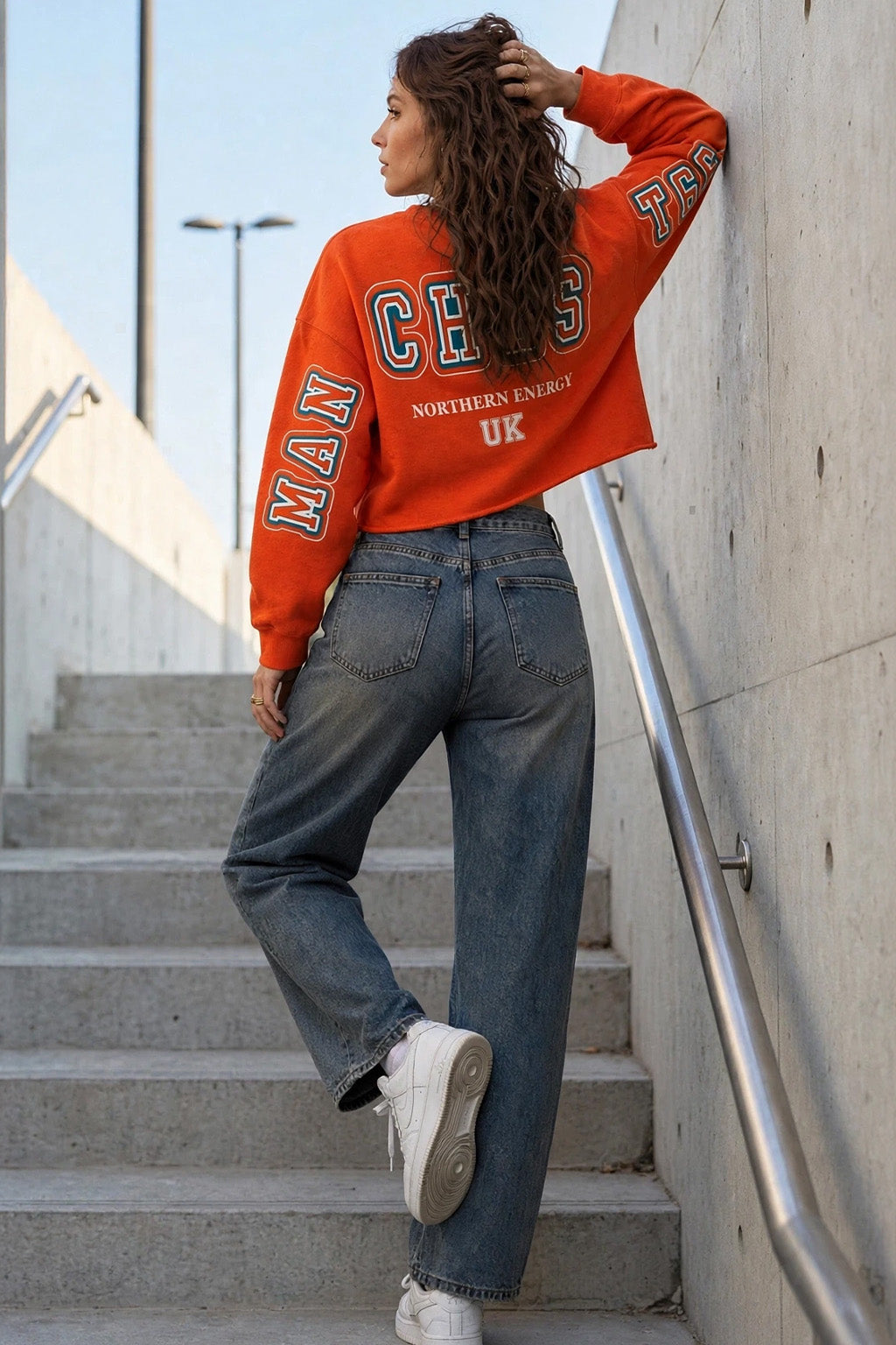 Tangerine Tango Crop Sweatshirt