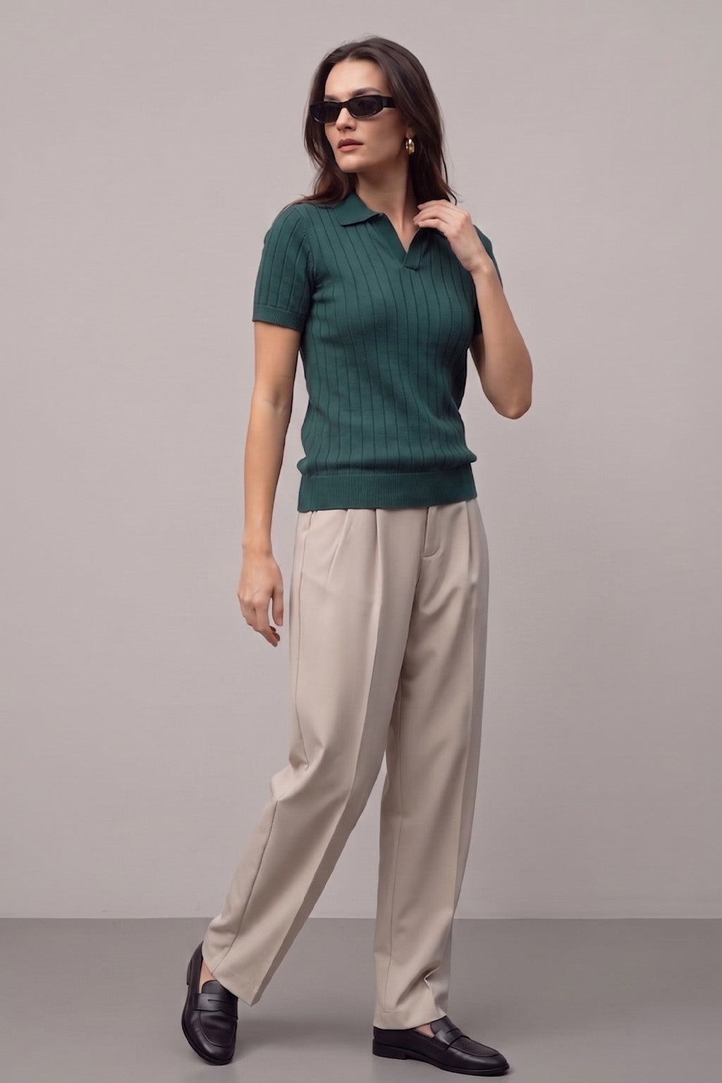 Elite Diamond Green Regular Fit Flatknit Premium Polo T-Shirt