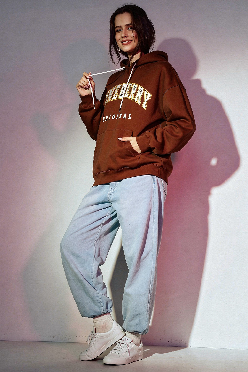 Juneberry Original Rust Graphic Printed Oversized Hoodie
