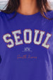 Seoul Royal Blue Oversized Fit Graphic T-Shirt