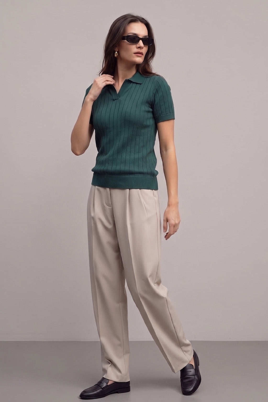 Elite Diamond Green Regular Fit Flatknit Premium Polo T-Shirt
