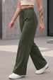 Olive Plain Wide Leg Track pant