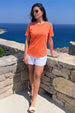 Orange Plain Regular Fit T-Shirt