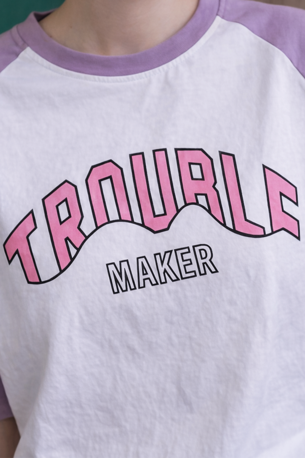 Trouble Maker White Oversized Graphic T-Shirt